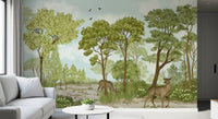 Enchanted Woodland Deer Sanctuary Wall Mural