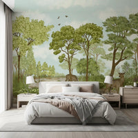 Enchanted Woodland Deer Sanctuary Wall Mural