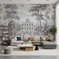 Grand Estate Garden Scene Wall Mural