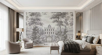 Grand Estate Garden Scene Wall Mural