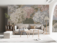 Vintage Hydrangea Botanical Garden Wall Mural