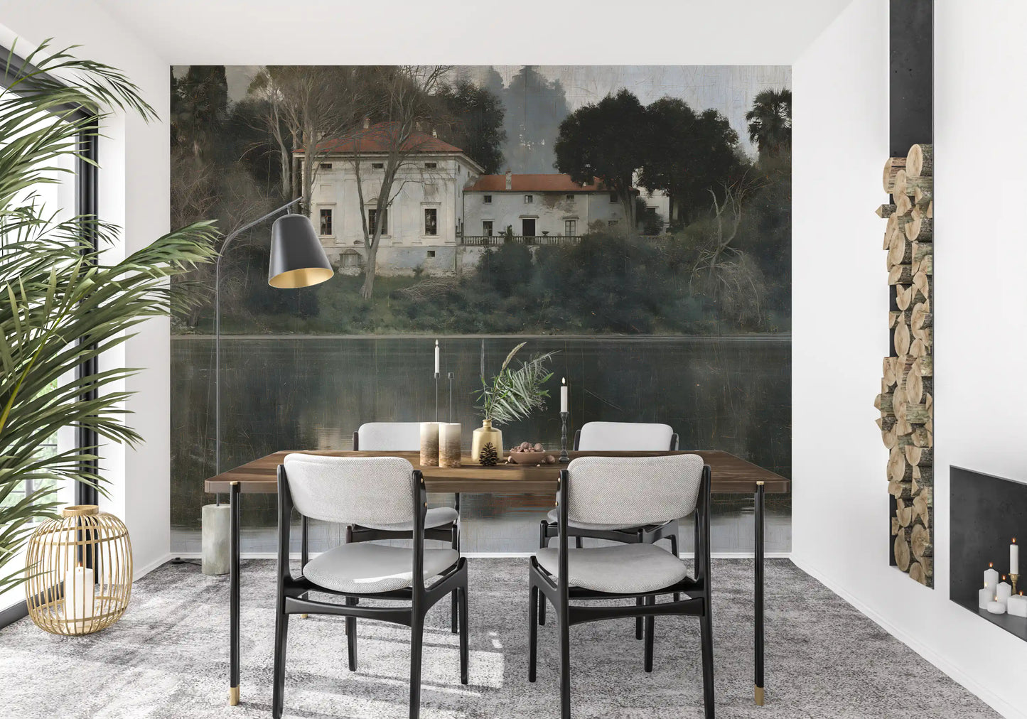 Aged European Estate Reflections Wall Mural