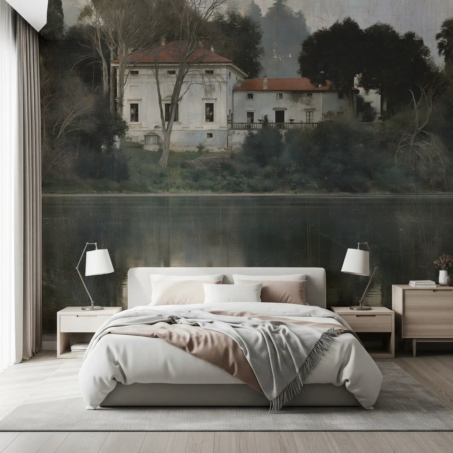 Aged European Estate Reflections Wall Mural