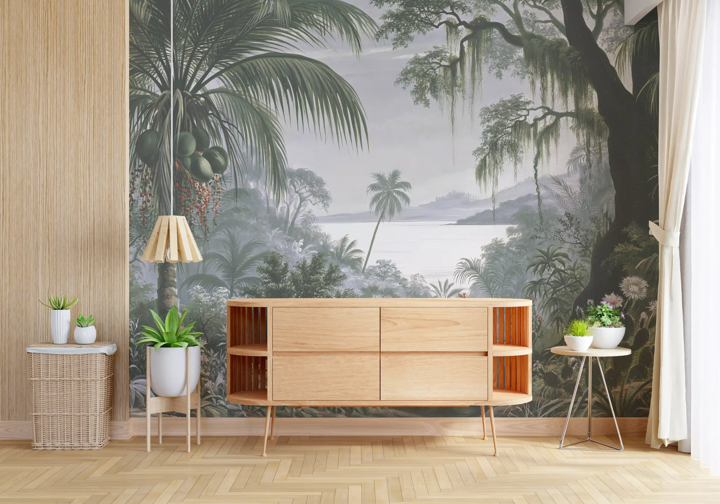 Enchanted Lush Jungle Horizon Wall Mural