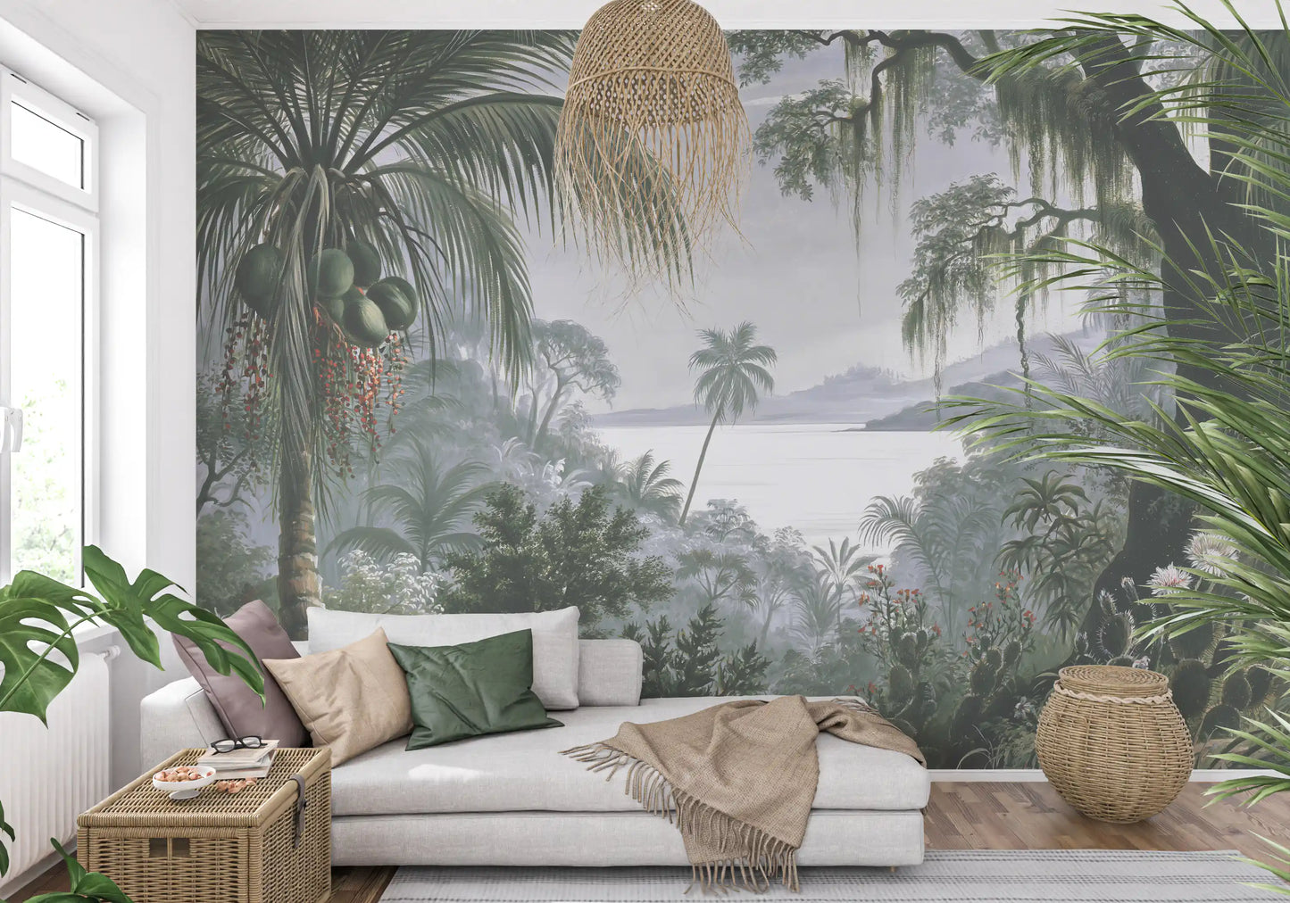 Enchanted Lush Jungle Horizon Wall Mural