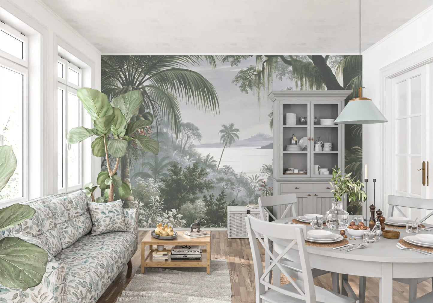 Enchanted Lush Jungle Horizon Wall Mural