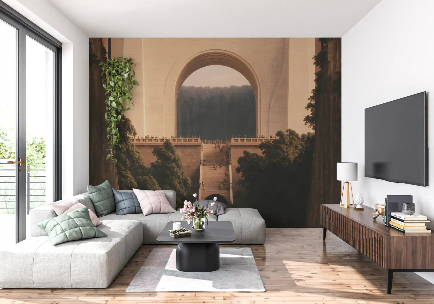 Monumental Stone Passage Wall Mural