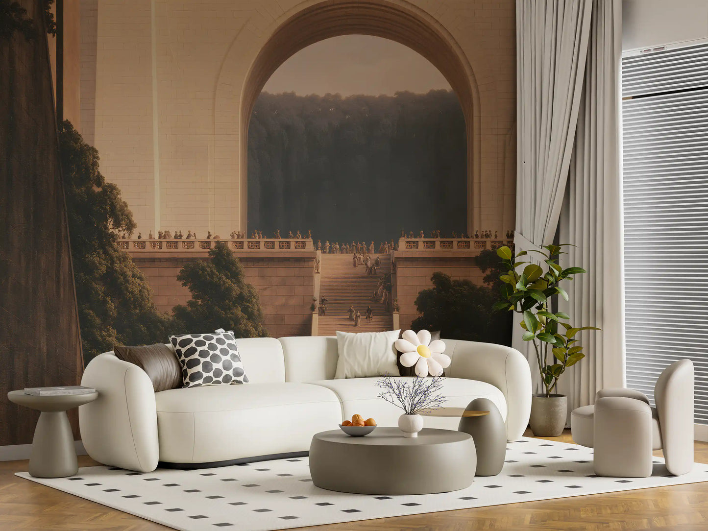 Monumental Stone Passage Wall Mural