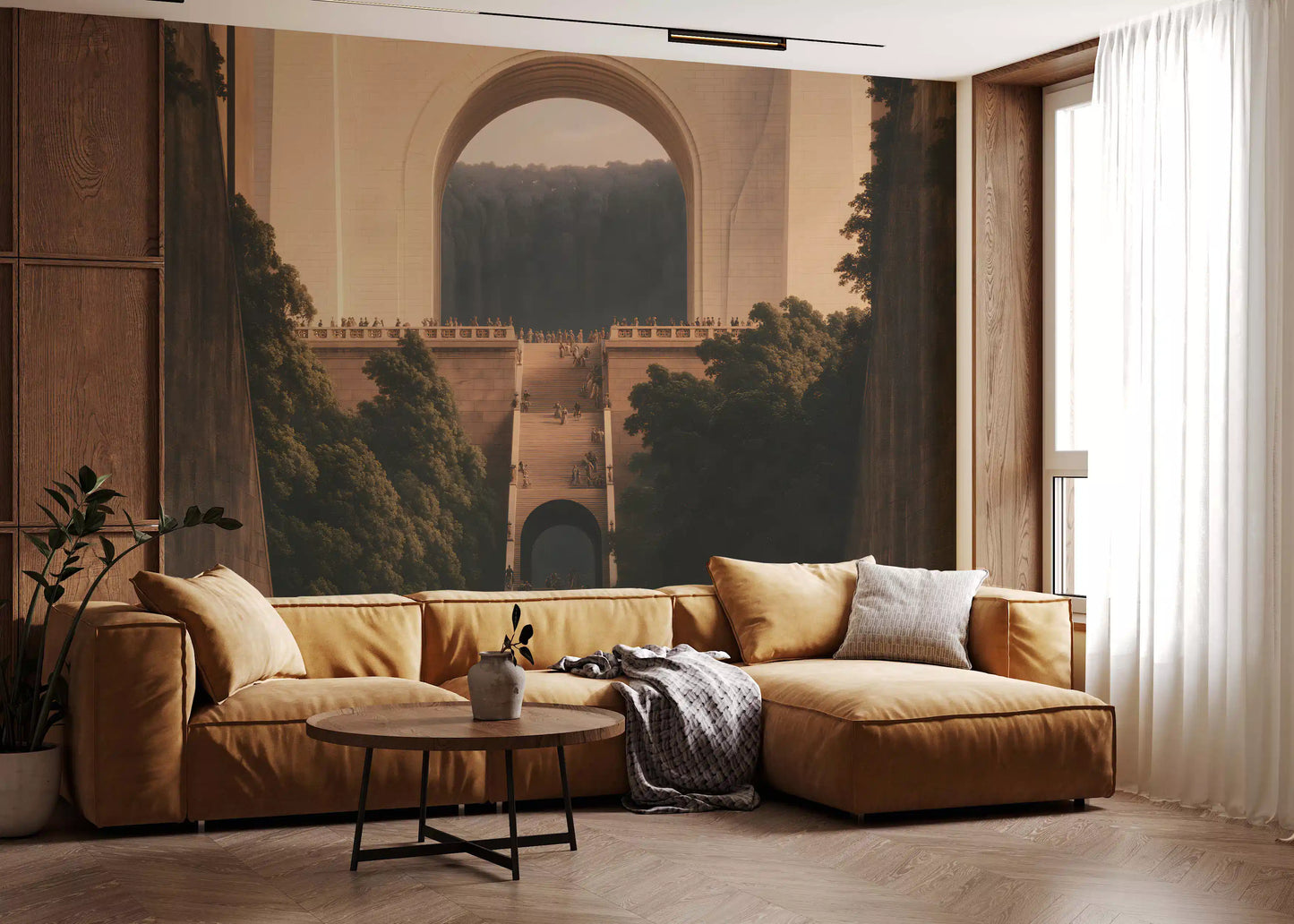 Monumental Stone Passage Wall Mural