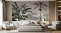 Vintage Tropical Balustrade Scene Wall Mural