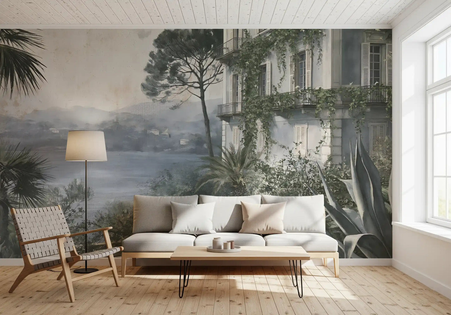 Italian Lakeside Villa Retreat Wall Mural
