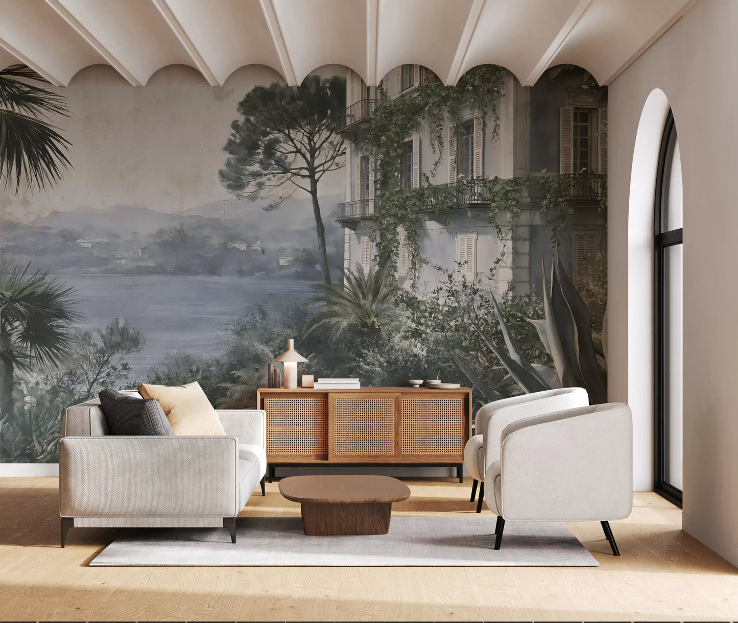 Italian Lakeside Villa Retreat Wall Mural