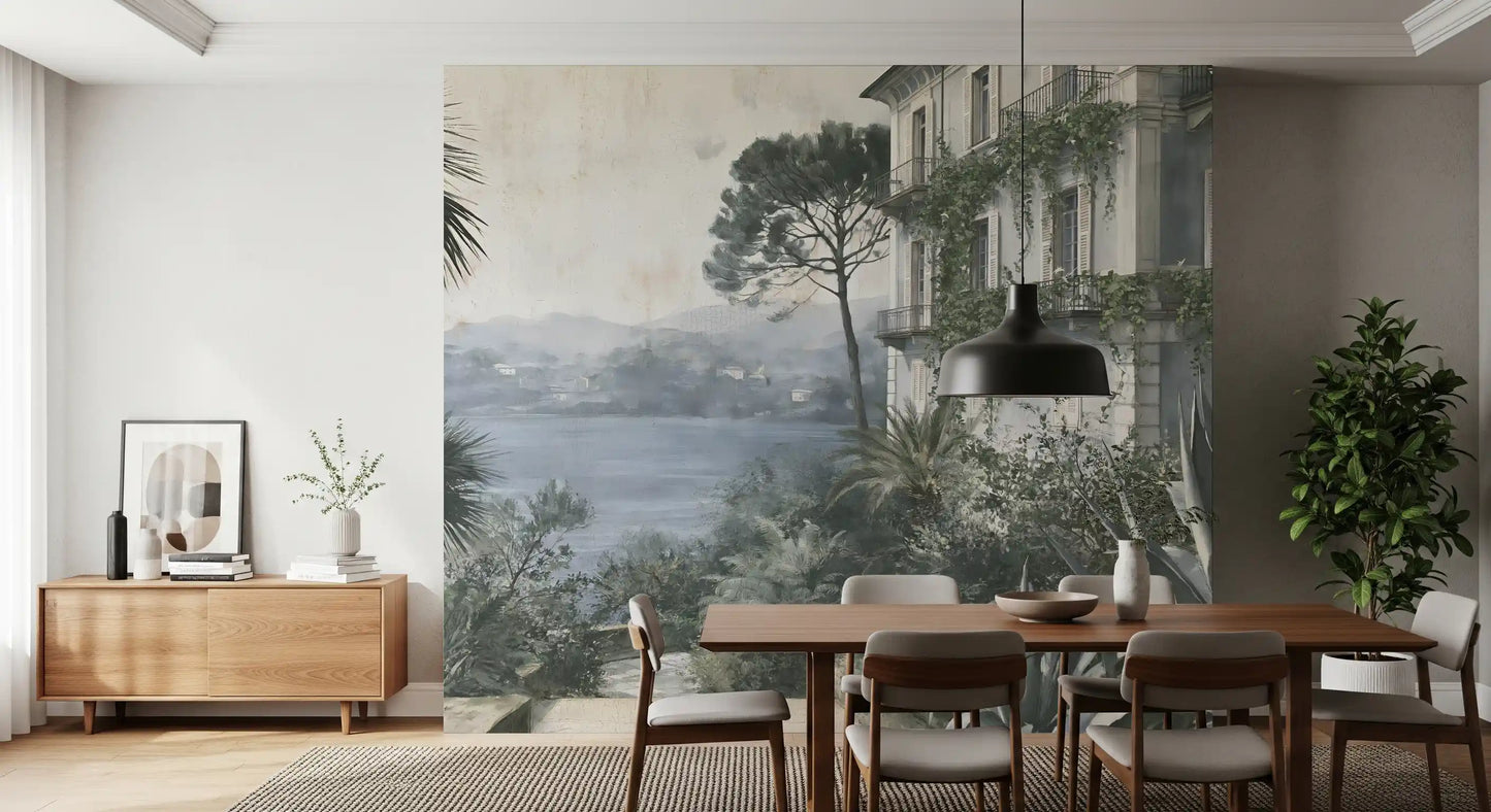 Italian Lakeside Villa Retreat Wall Mural