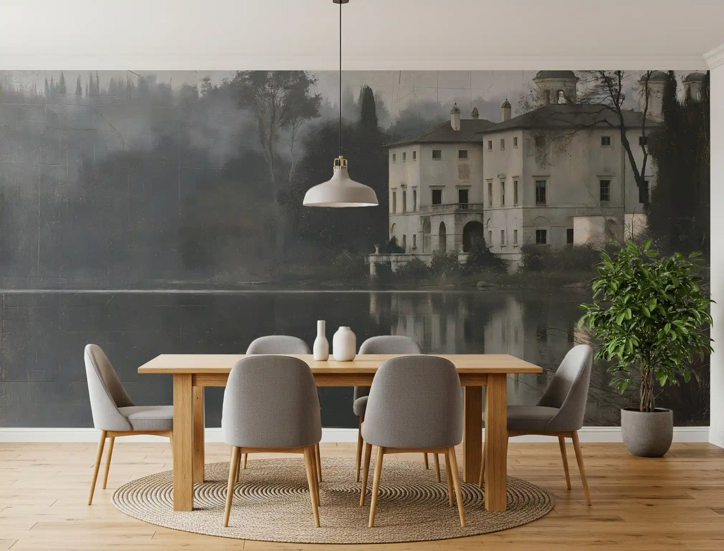 Aged Canvas Waterfront Retreat Wall Mural