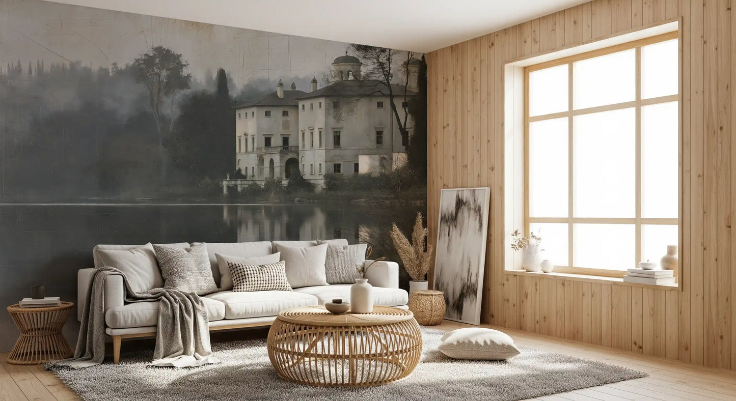 Aged Canvas Waterfront Retreat Wall Mural