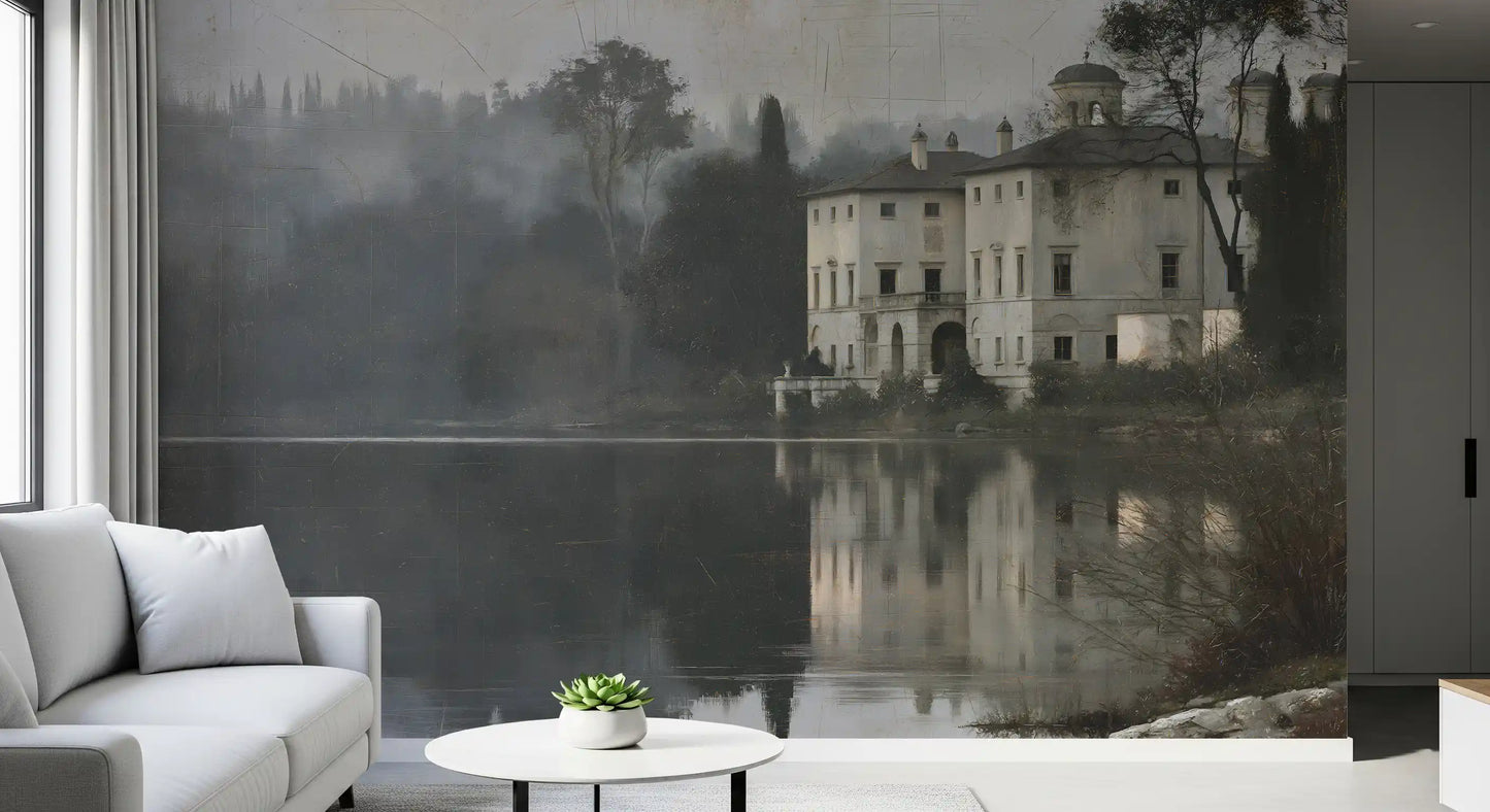 Aged Canvas Waterfront Retreat Wall Mural