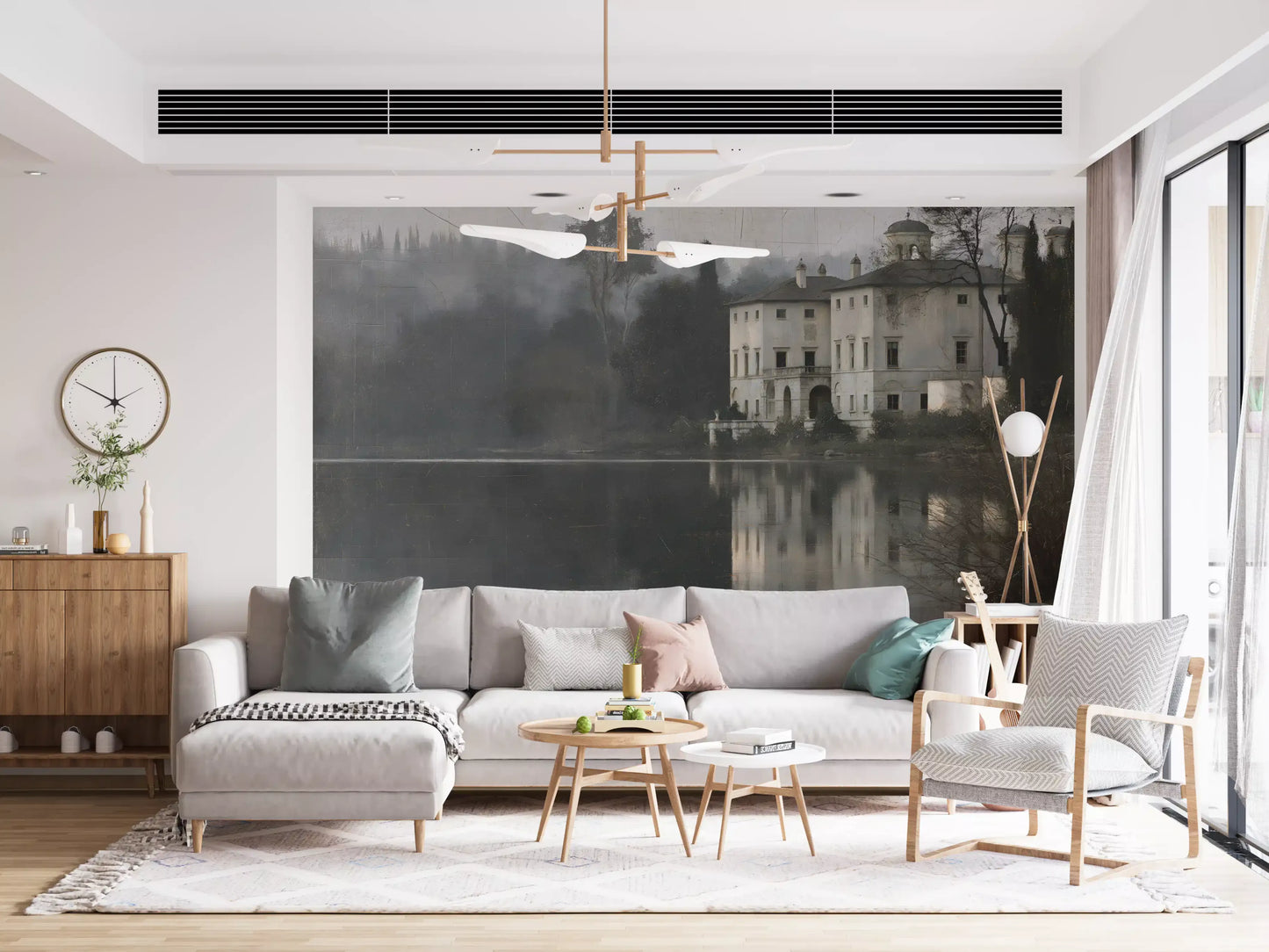 Aged Canvas Waterfront Retreat Wall Mural