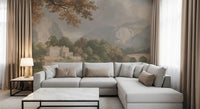 Hazy Mountain Lake Retreat Wall Mural