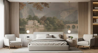 Hazy Mountain Lake Retreat Wall Mural