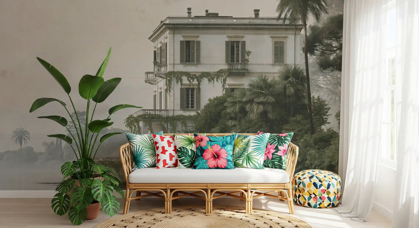 Vintage Villa by the Water Wall Mural