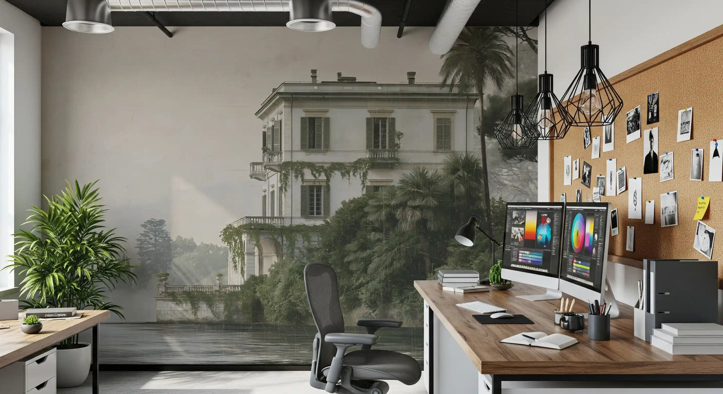 Vintage Villa by the Water Wall Mural