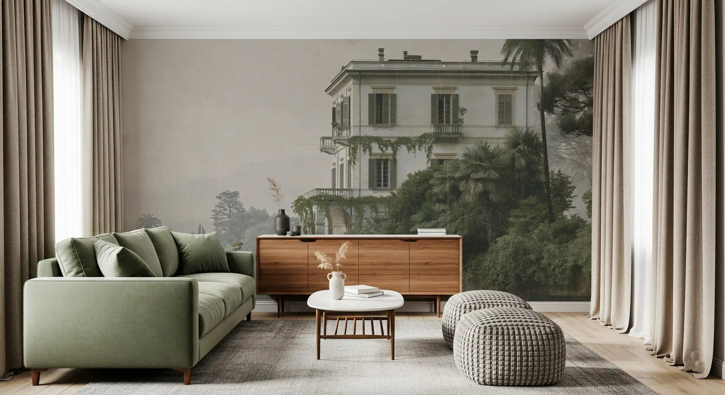 Vintage Villa by the Water Wall Mural