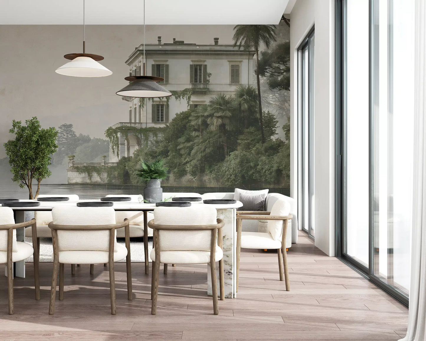 Vintage Villa by the Water Wall Mural