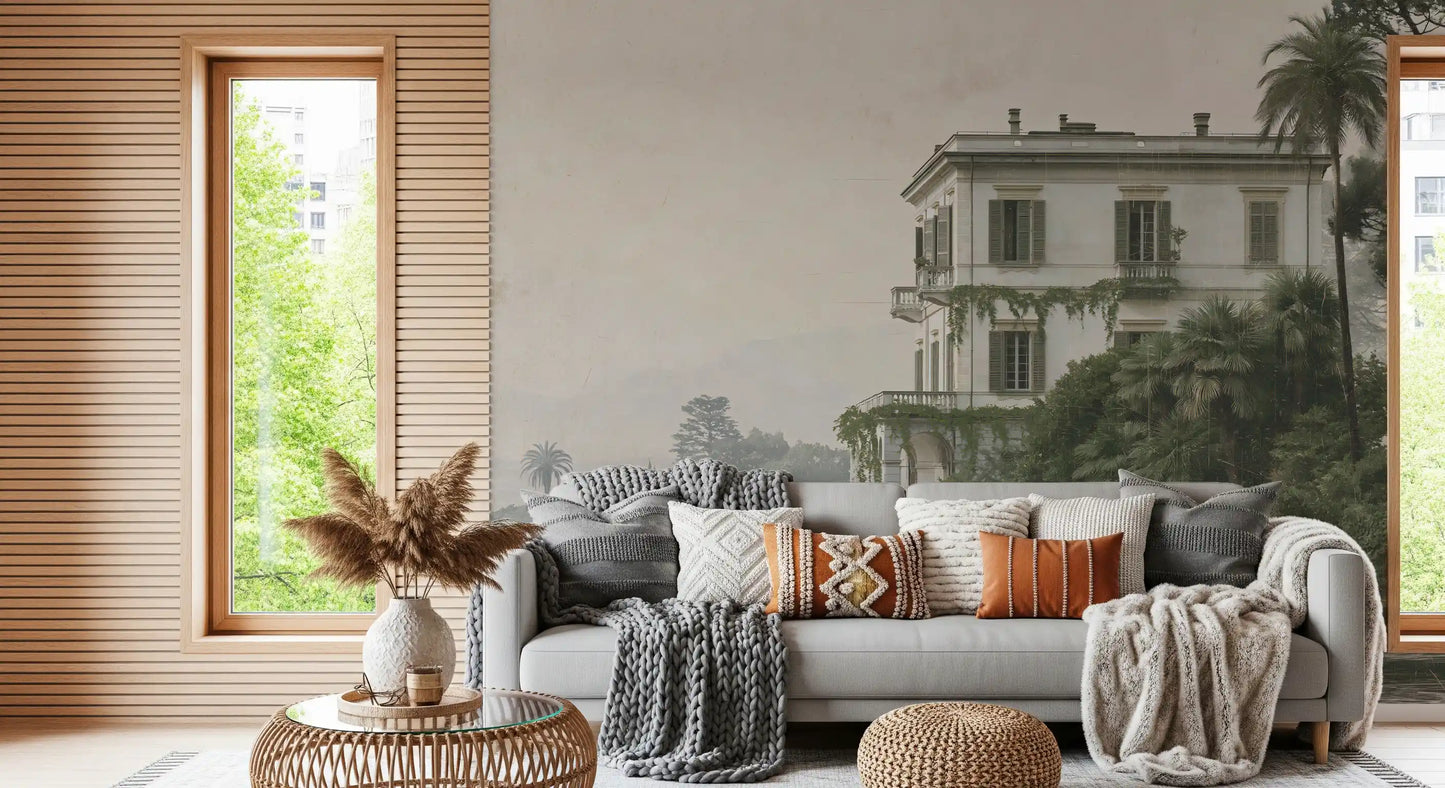 Vintage Villa by the Water Wall Mural