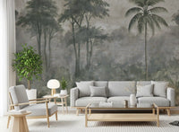 Misty River Botanical Landscape Wall Mural