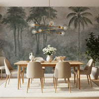 Misty River Botanical Landscape Wall Mural