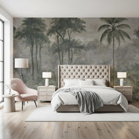 Misty River Botanical Landscape Wall Mural