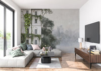 Misty Botanical Architectural Haven Wall Mural