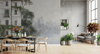 Misty Botanical Architectural Haven Wall Mural