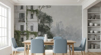 Misty Botanical Architectural Haven Wall Mural