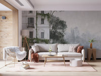 Misty Botanical Architectural Haven Wall Mural