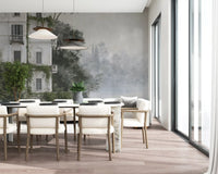 Misty Botanical Architectural Haven Wall Mural
