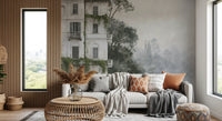 Misty Botanical Architectural Haven Wall Mural