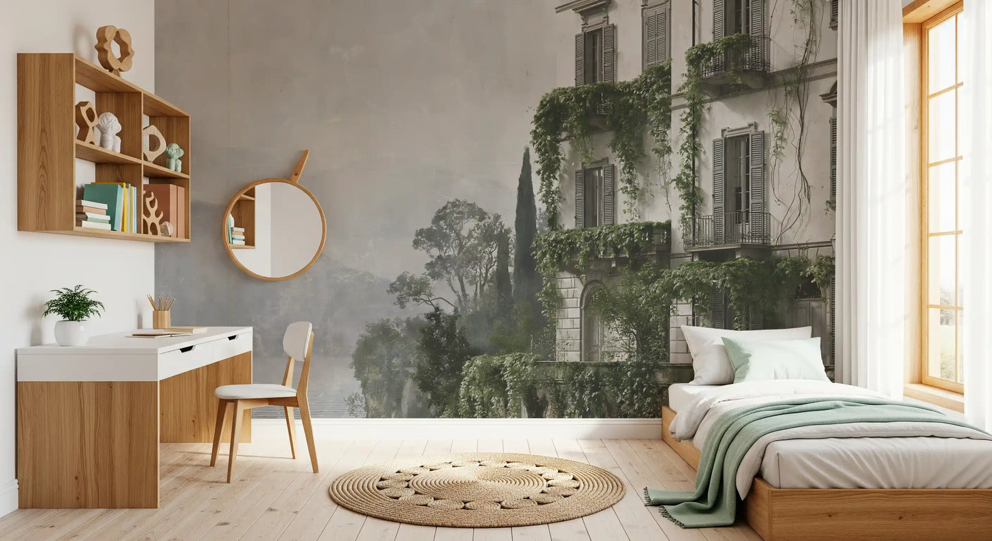 Vintage Mediterranean Estate View Wall Mural