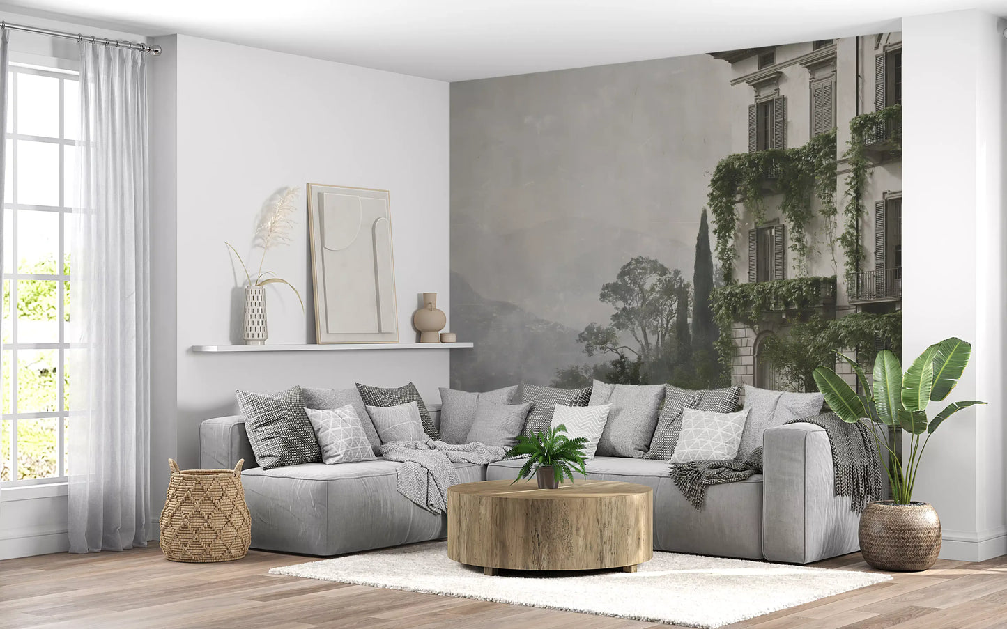 Vintage Mediterranean Estate View Wall Mural