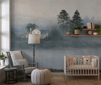 Foggy Morning Shoreline Retreat Wall Mural