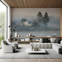 Foggy Morning Shoreline Retreat Wall Mural