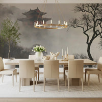 Misty Pagoda Mountain Retreat Wall Mural
