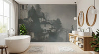 Vintage Foggy Hillside Retreat Wall Mural