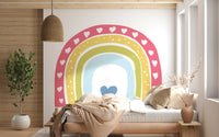 Boho Hearts Rainbow Motif Wall Mural