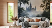 Gothic Chateau in Morning Fog Wall Mural