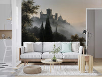 Forgotten Fortress in Morning Mist Wall Mural