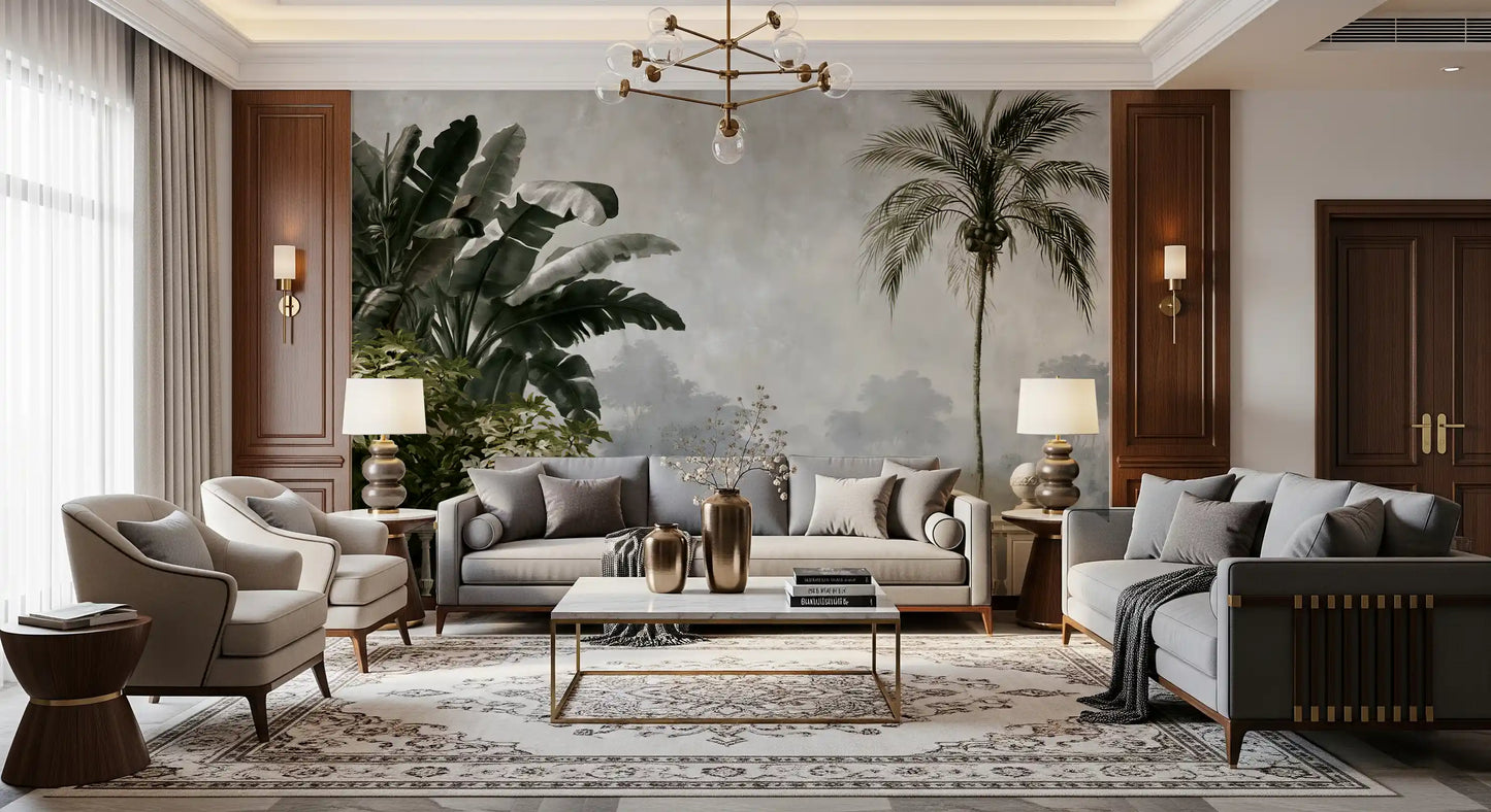Classical Balcony Garden View Wall Mural