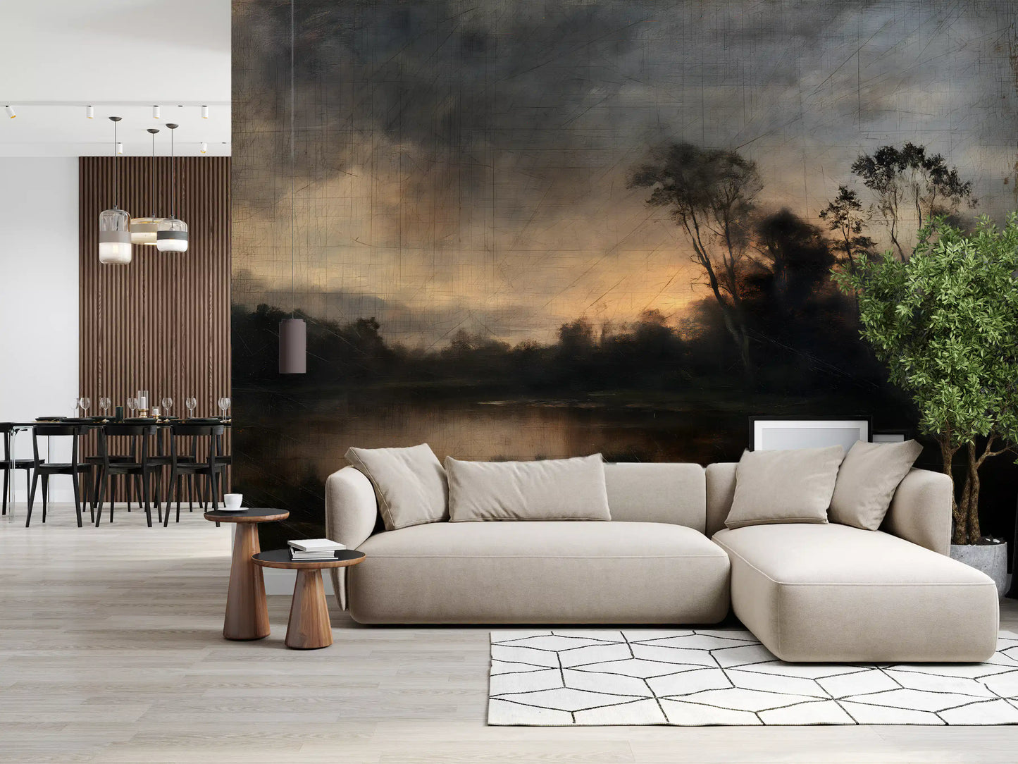 Aged Dusk Over the Water Wall Mural