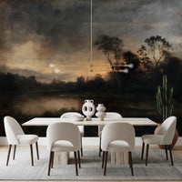 Aged Dusk Over the Water Wall Mural