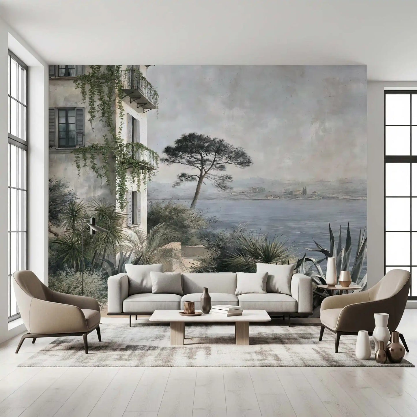 Mediterranean Coastal Haven Wall Mural